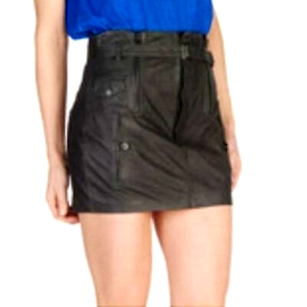 DIESEL Lamb Leather Mini Skirt Size 27